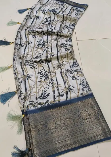 Jacquard Dola Silk Printed Saree