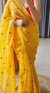 Cotton Blend Printed Saree