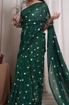 Cotton Blend Printed Saree