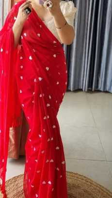 Cotton Blend Printed Saree