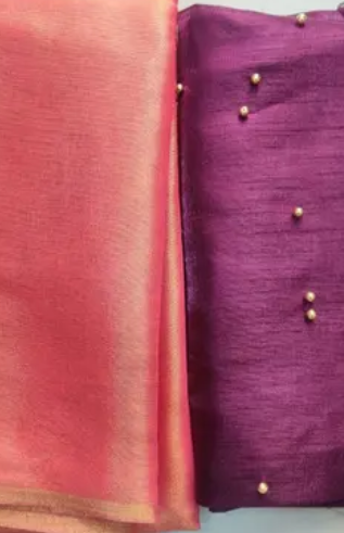Elegant Cotton Silk Orange Saree