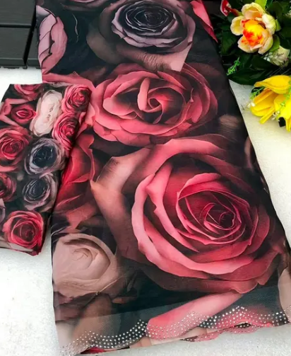 Digital Printed Georgette Saree