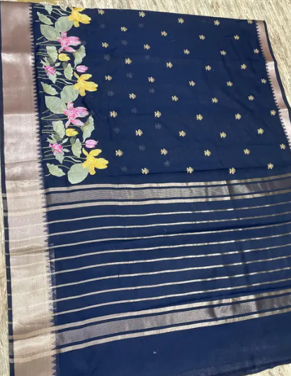 Banarasi Embroidery Cotton Silk Saree