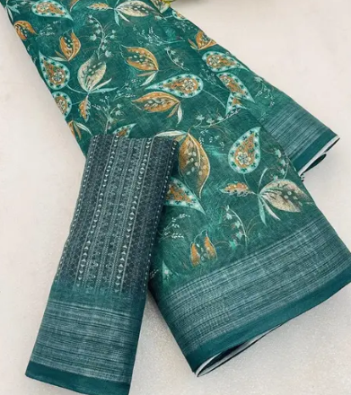 Cotton Linen Digital Print Saree