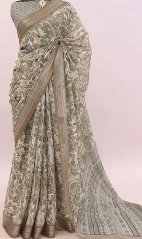 Cotton Linen Digital Print Saree