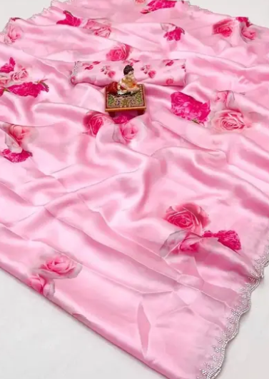 Alisha Alluring Satin Silk Printed Saree