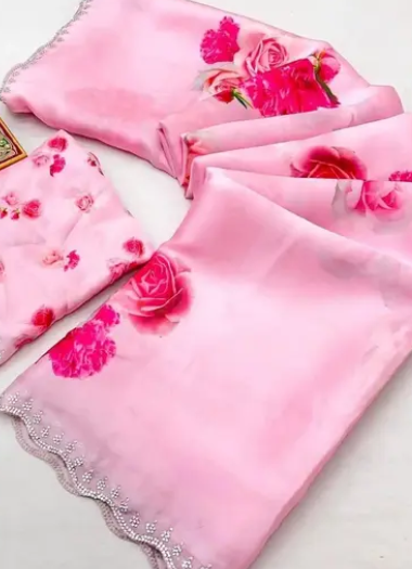 Alisha Alluring Satin Silk Printed Saree