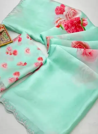 Alisha Alluring Satin Silk Printed Saree