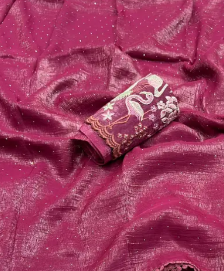 Fancy Designer Chiffon Tissue Saree