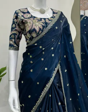 Designer Embroidered Silk Saree