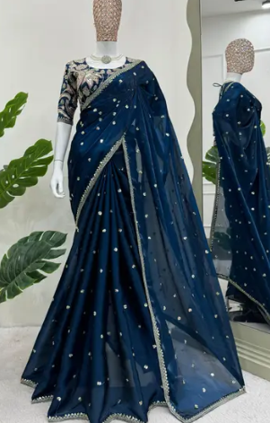 Designer Embroidered Silk Saree