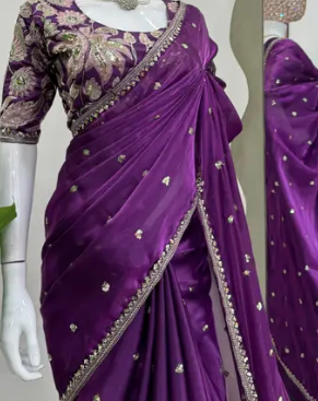Designer Embroidered Silk Saree