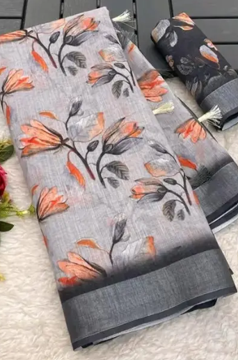 Linen Cotton Traditional Saree